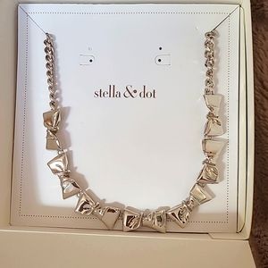 Stella & Dot Silver Bow Necklace